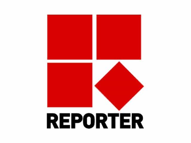 The logo of Reporter TV