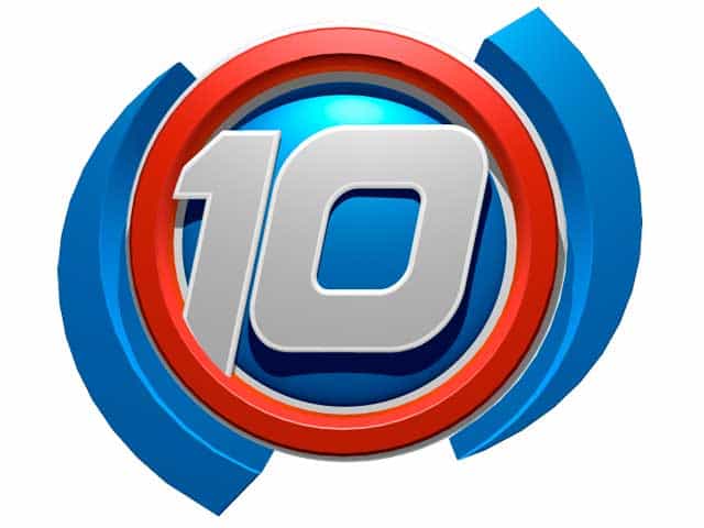 The logo of Tele 10