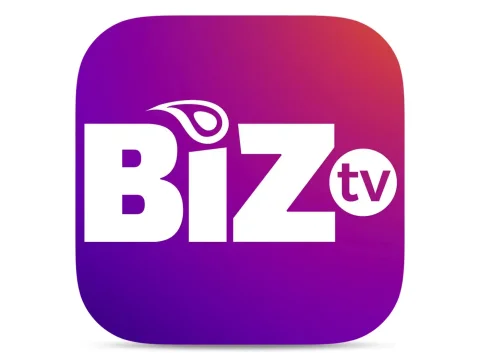 The logo of BIZ TV