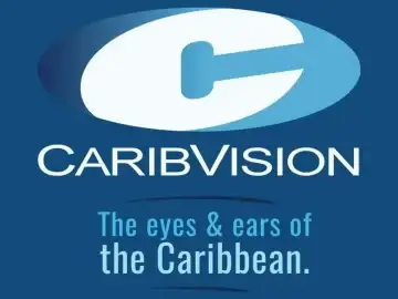 The logo of CaribVision TV