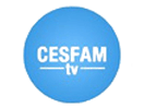The logo of CESFAM TV