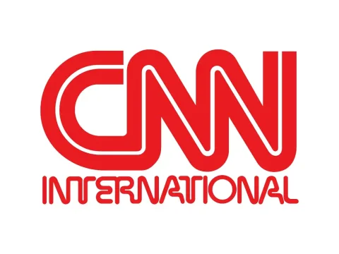 The logo of CNN International