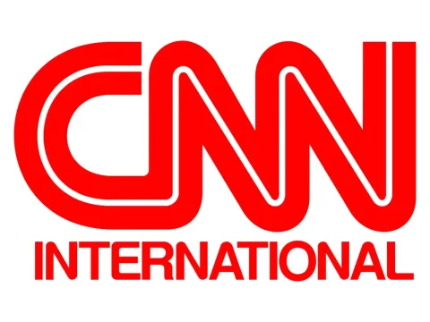 The logo of CNN International News