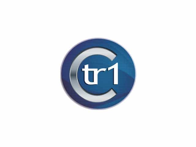 The logo of TR1 TV