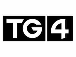 The logo of TG4 TV
