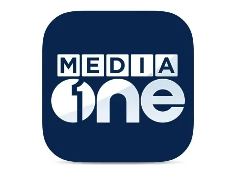 The logo of MediaOne TV