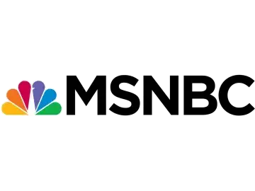 The logo of MSNBC TV