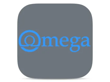 The logo of Omega Television