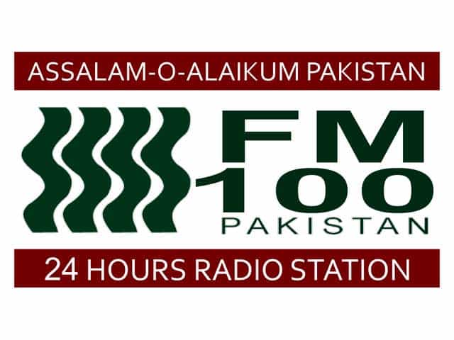 The logo of Radio FM100 Pakistan