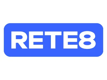 The logo of Rete 8 TV