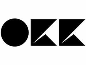 The logo of OKK TV