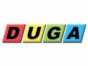 The logo of TV Duga +