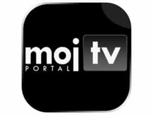 The logo of Moj TV