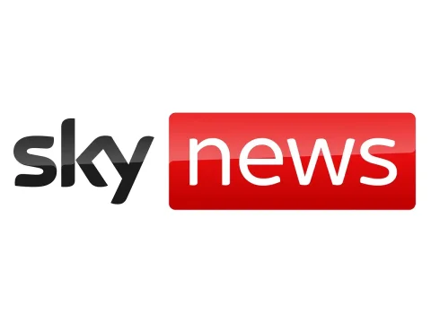 The logo of Sky News International