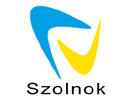 The logo of Szolnok TV