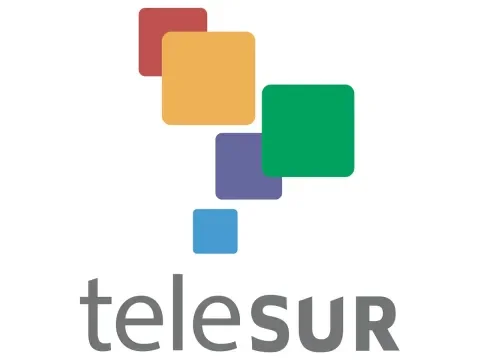 The logo of teleSUR TV