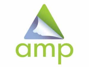 The logo of AMP