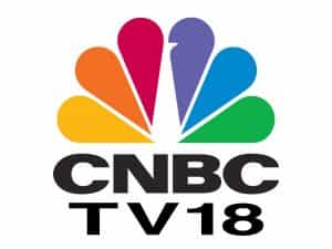 The logo of CNBC TV 18