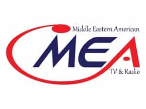 The logo of MEA TV