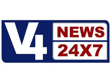 The logo of V4 News
